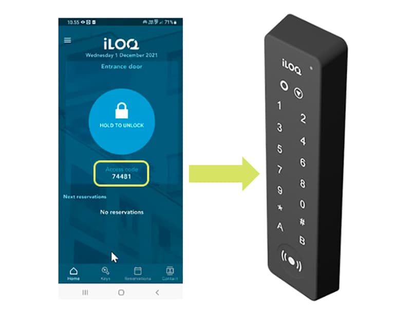 Lector de puerta RFID PIN iloq